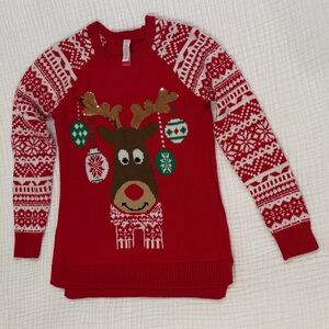 Festive Red Reindeer Sweater